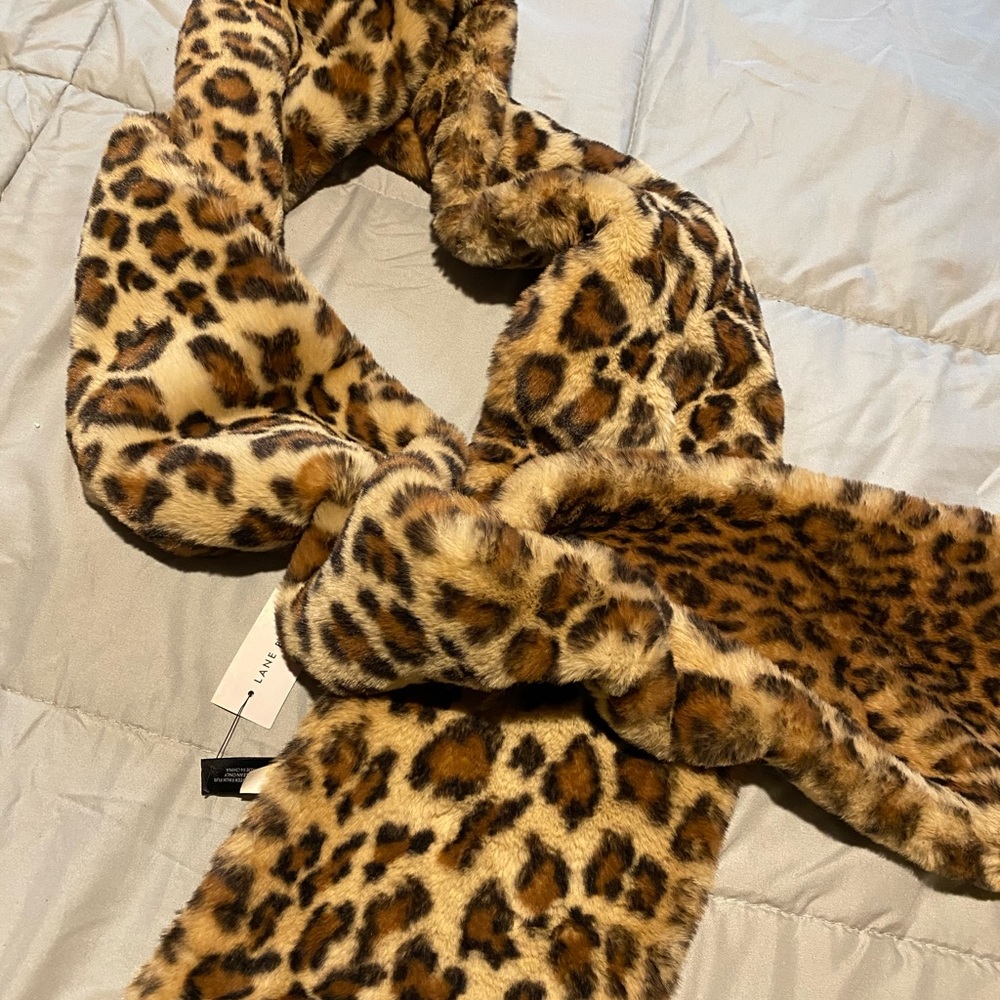New Lane Bryant furry thick scarf leopard print